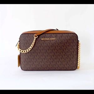 COPY - NWT Brown Michael Kors Lg Jet Set Crossbody